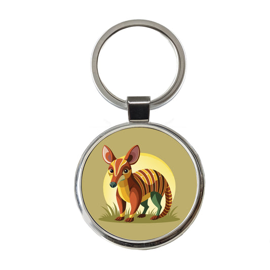 Aardvark Animal Round Metal Keychain