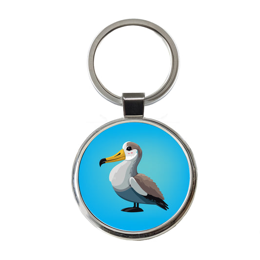 Albatross Bird Round Metal Keychain