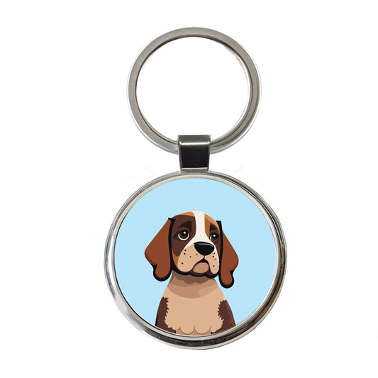 American English Coonhound Dog Round Metal Keychain
