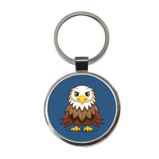 Bald Eagle Bird Cute Round Metal Keychain