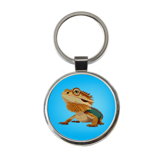 Bearded Dragon Majestic Round Metal Keychain
