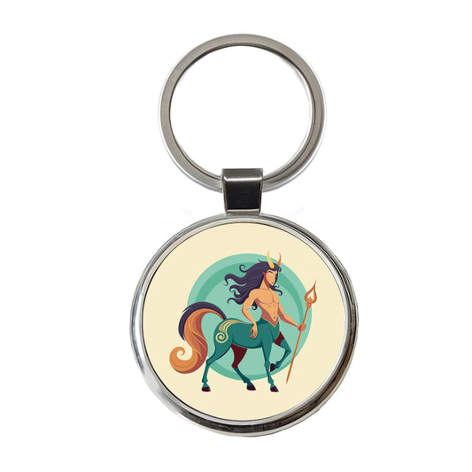 Centaur Greek Mythology Round Metal Keychain