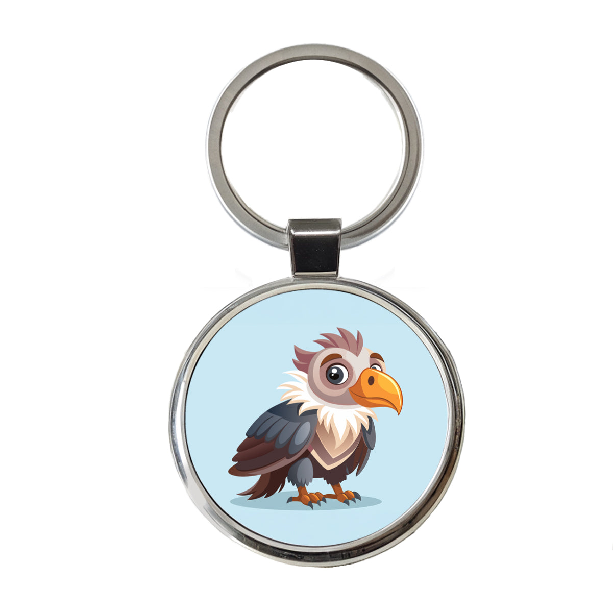 Condor Bird Cute Round Metal Keychain