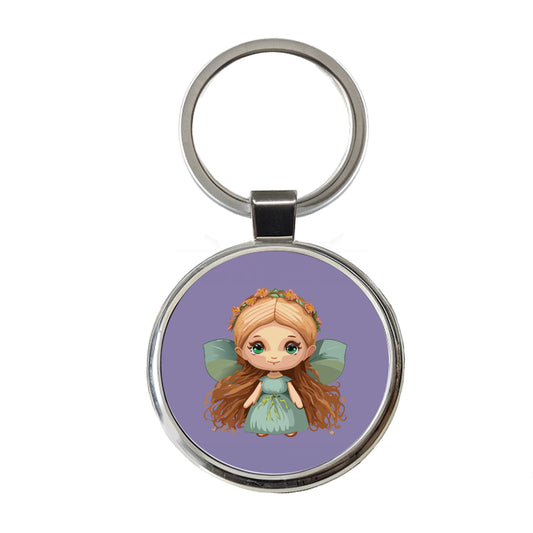 Fairy Cottagecore Pixie Round Metal Keychain