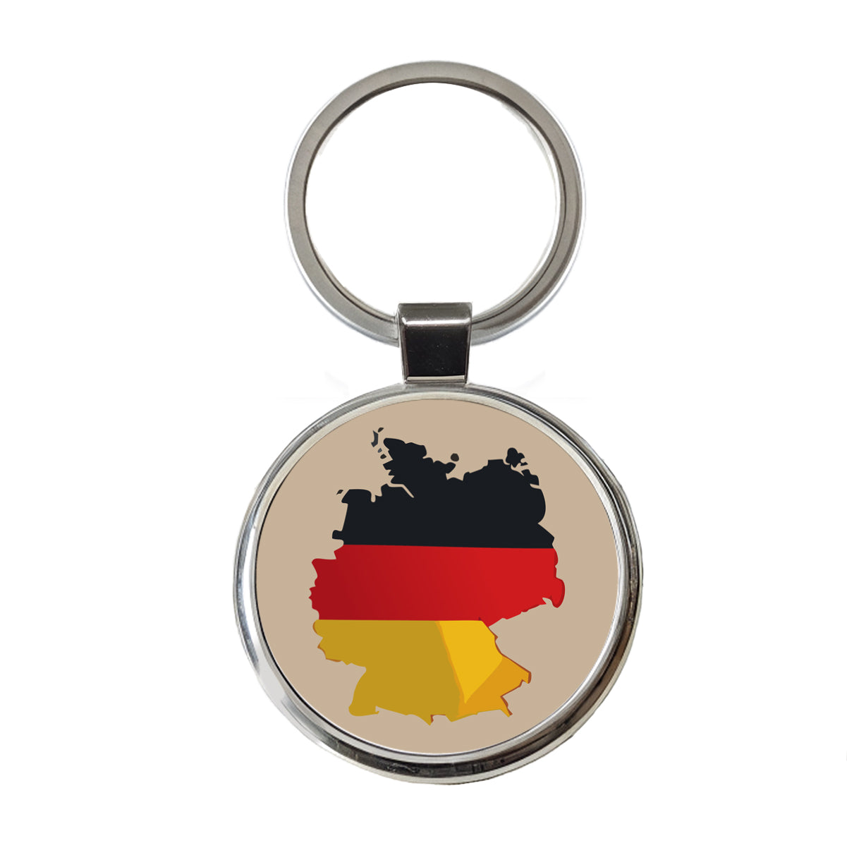 Germany German Flag Country Shape Round Metal Keychain