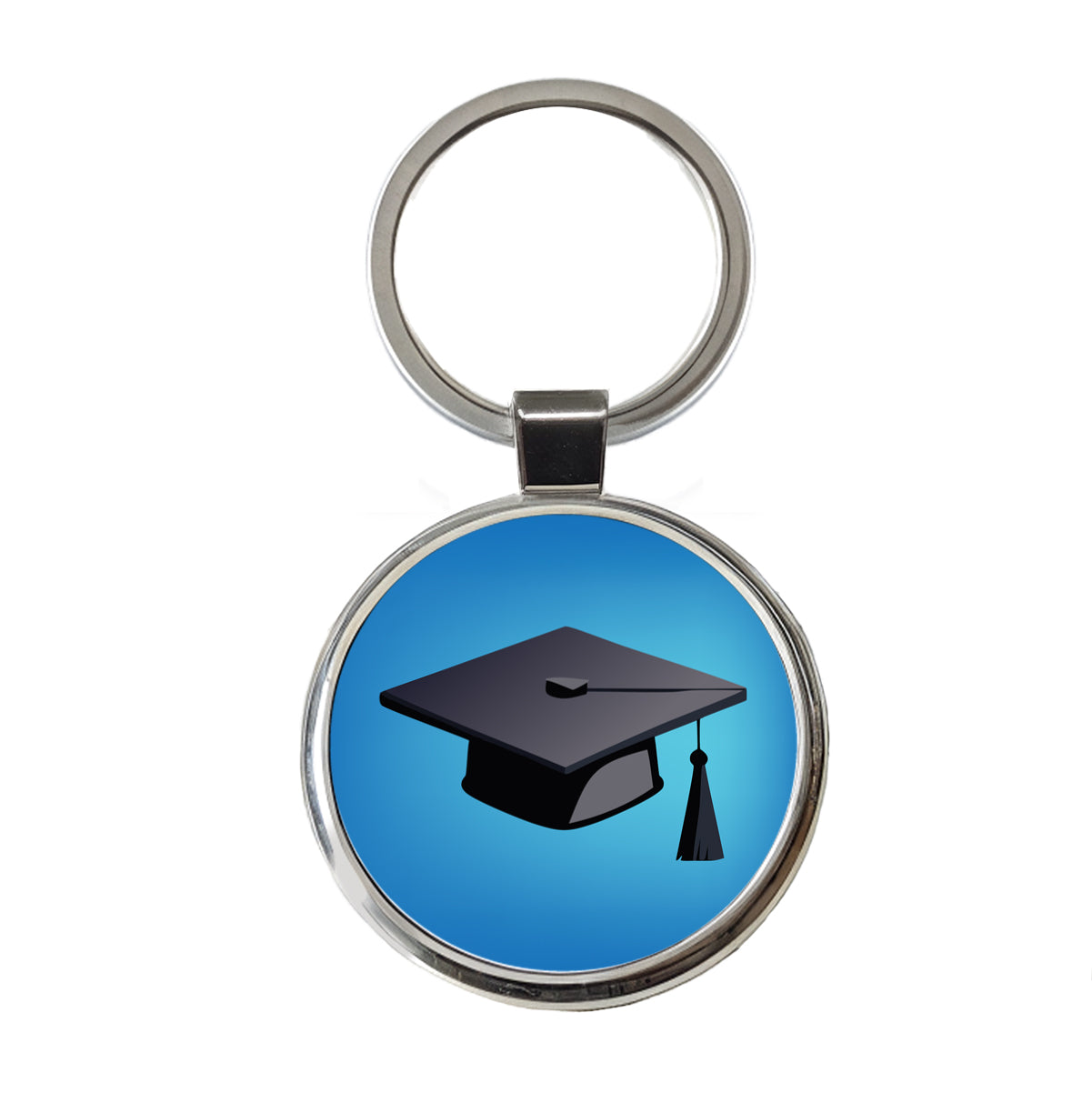 Graduation Cap Graduate Hat Round Metal Keychain