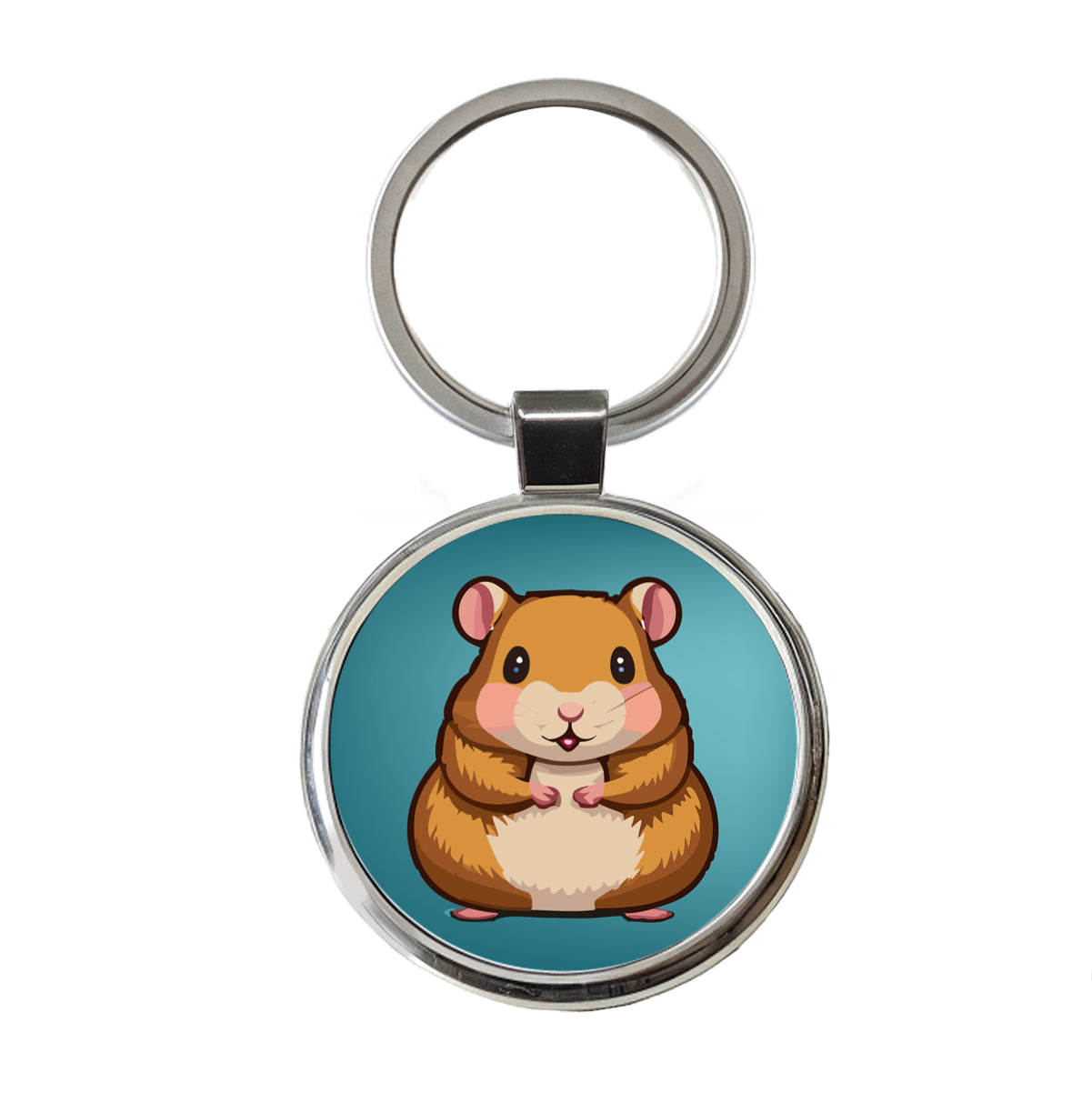 Hamster Cute Round Metal Keychain
