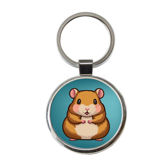 Hamster Cute Round Metal Keychain
