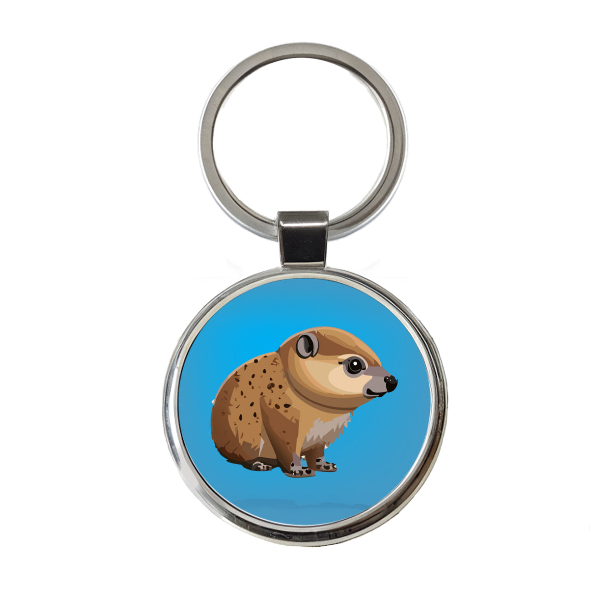 Hyrax Dassie Africa Animal Round Metal Keychain