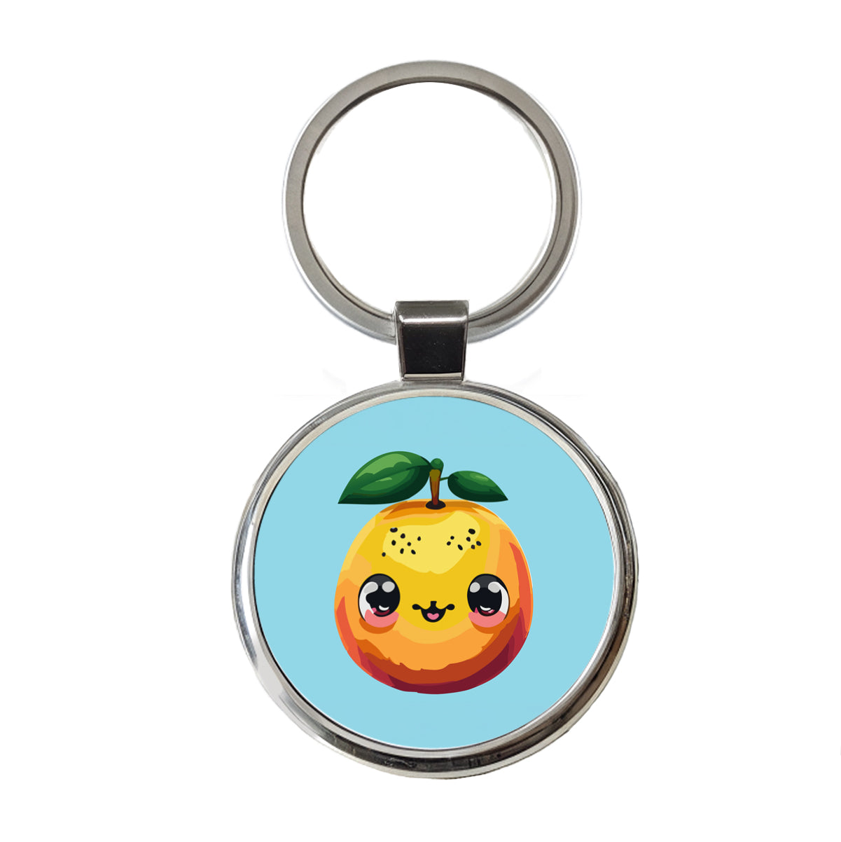 Mango Fruit Kawaii Round Metal Keychain