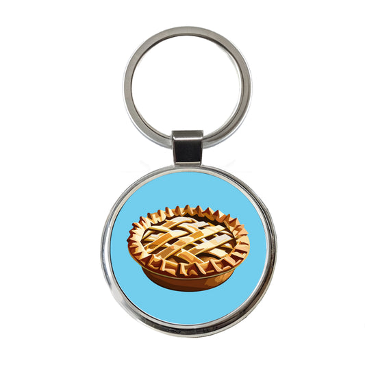 Pie Apple Yummy Baking Round Metal Keychain