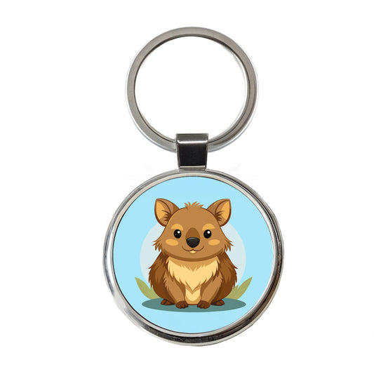 Quokka Cute Australian Animal Round Metal Keychain