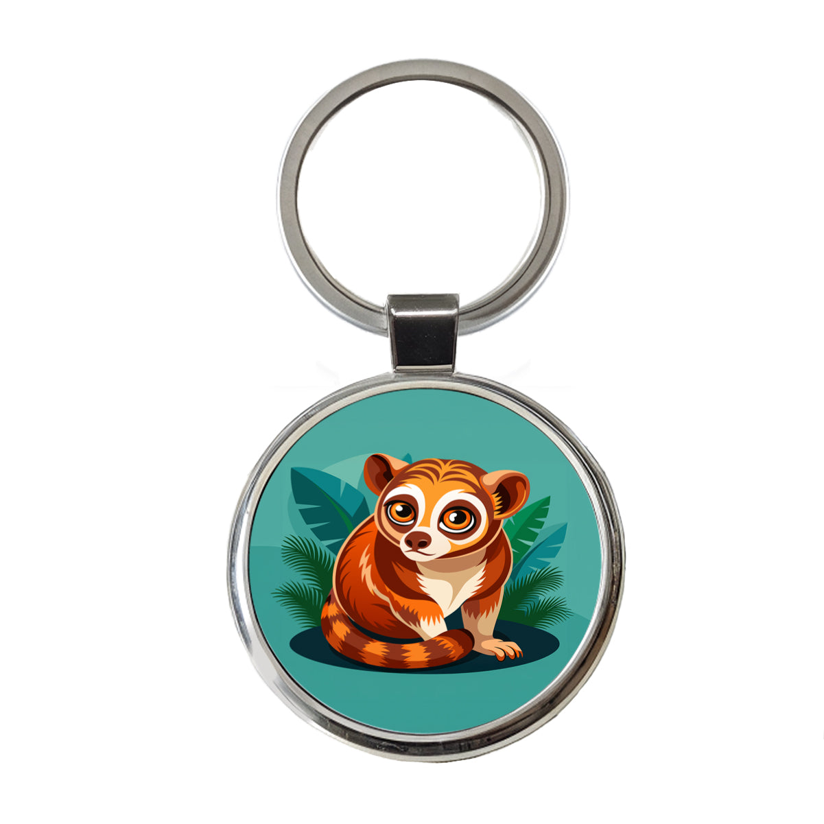 Slow Loris Cute Round Metal Keychain