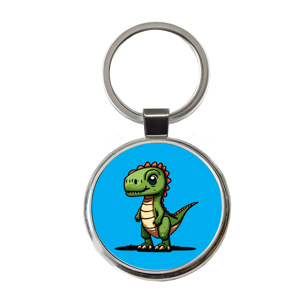 T-Rex Tyrannosaurus Dinosaur Cute Round Metal Keychain