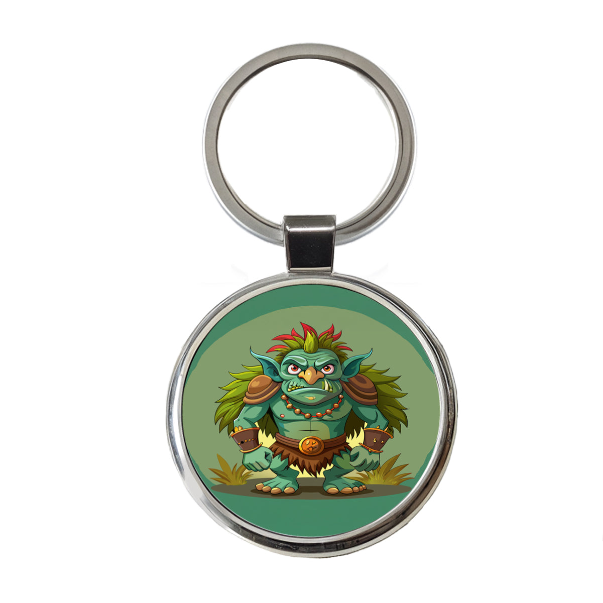 Troll Ogre Ugly Round Metal Keychain