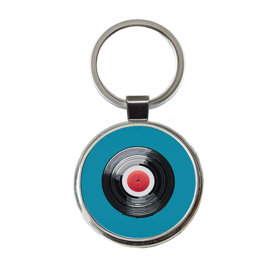 Vinyl Record Music Retro Round Metal Keychain