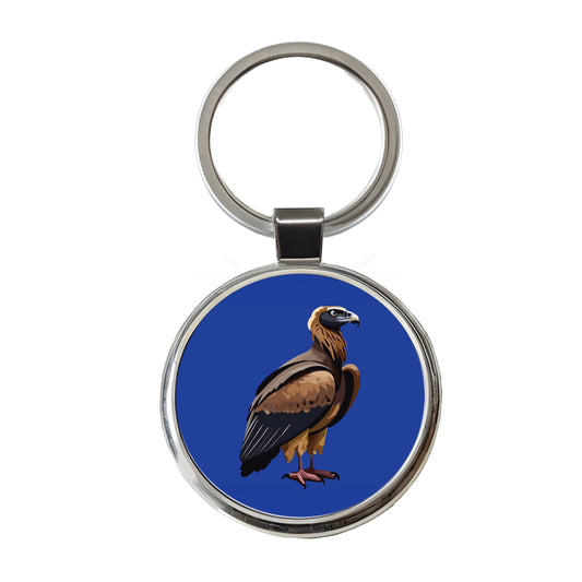 Vulture Bird of Prey Round Metal Keychain