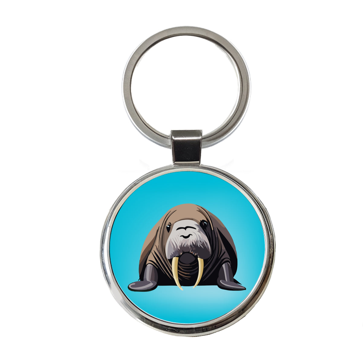 Walrus Sea Ocean Animal Round Metal Keychain