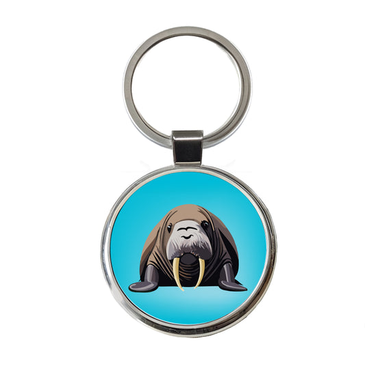 Walrus Sea Ocean Animal Round Metal Keychain