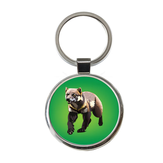 Wolverine Walking Round Metal Keychain