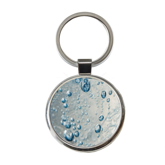 Water Liquid Closeup Funny Round Metal Keychain