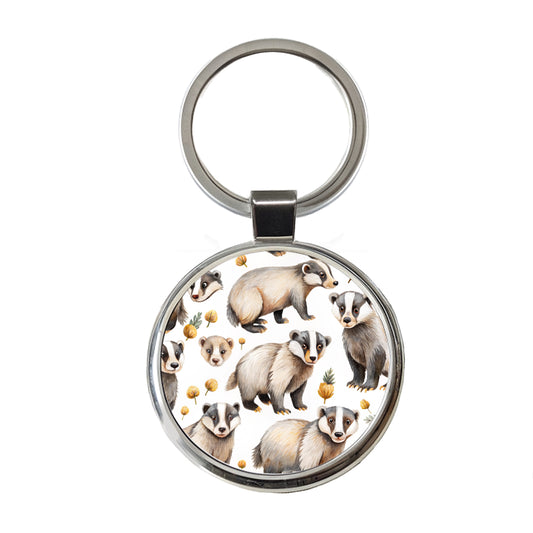 Lots Of Sweet Honey Badgers Round Metal Keychain