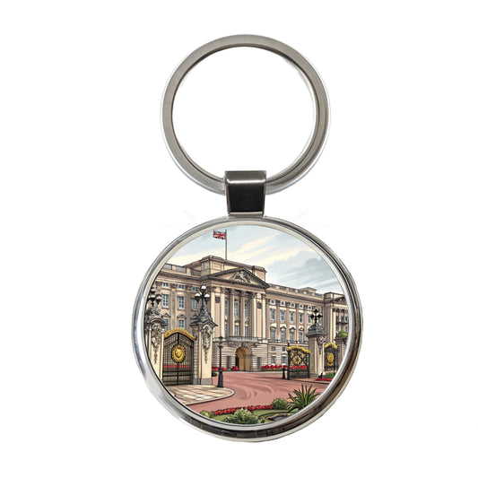 Buckingham Palace London England Great Britain Round Metal Keychain