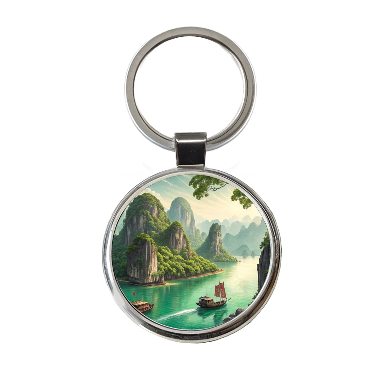 Ha Long Bay Vietnam Round Metal Keychain
