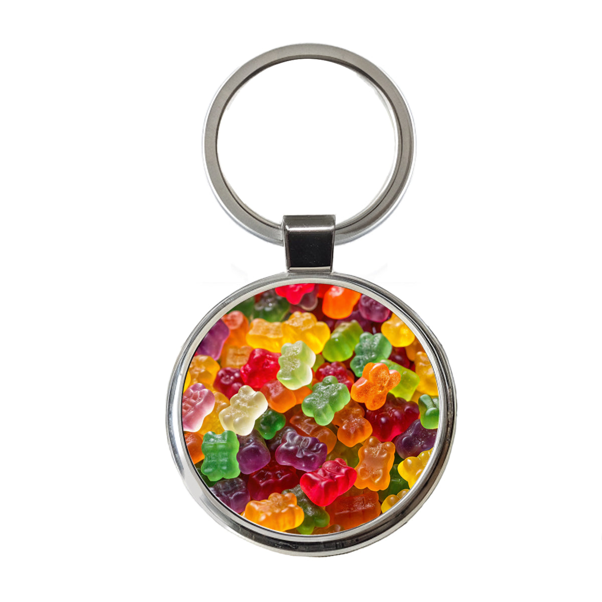 Lots of Gummi Bears Round Metal Keychain