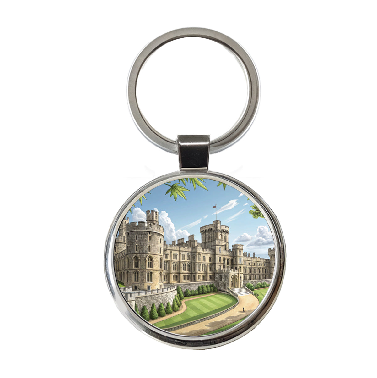 Windsor Castle England Great Britain Round Metal Keychain