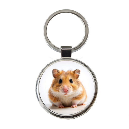 Hamster Round Metal Keychain