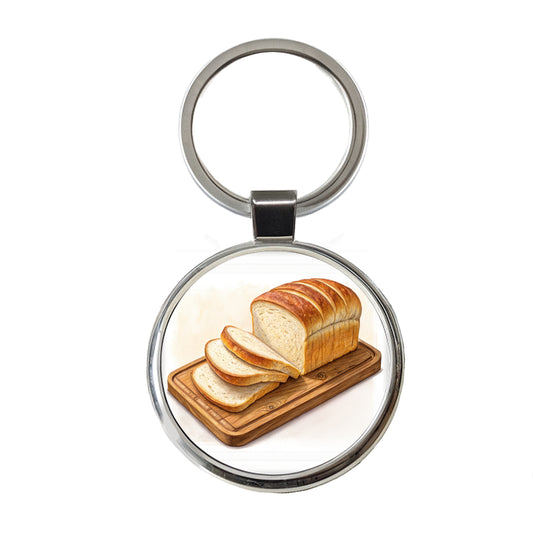 Sliced Bread Best Thing Since Round Metal Keychain