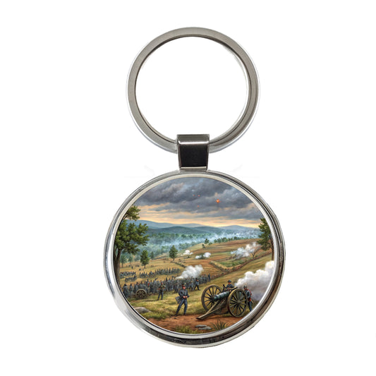 The Civil War Gettysburg Round Metal Keychain