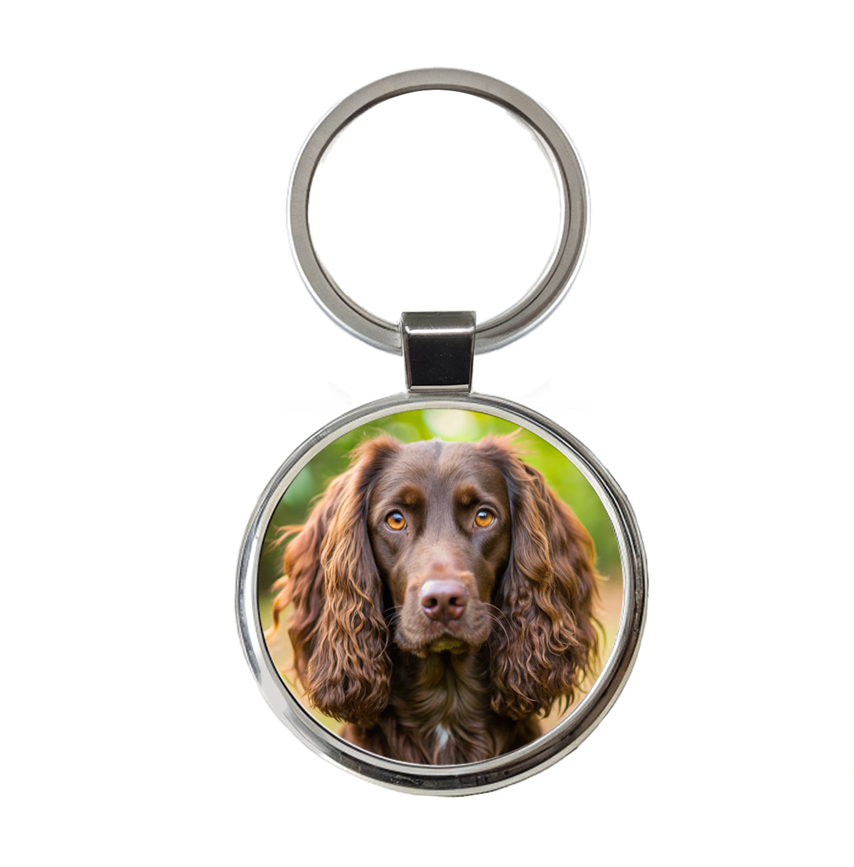 Boykin Spaniel Dog Photo Round Metal Keychain