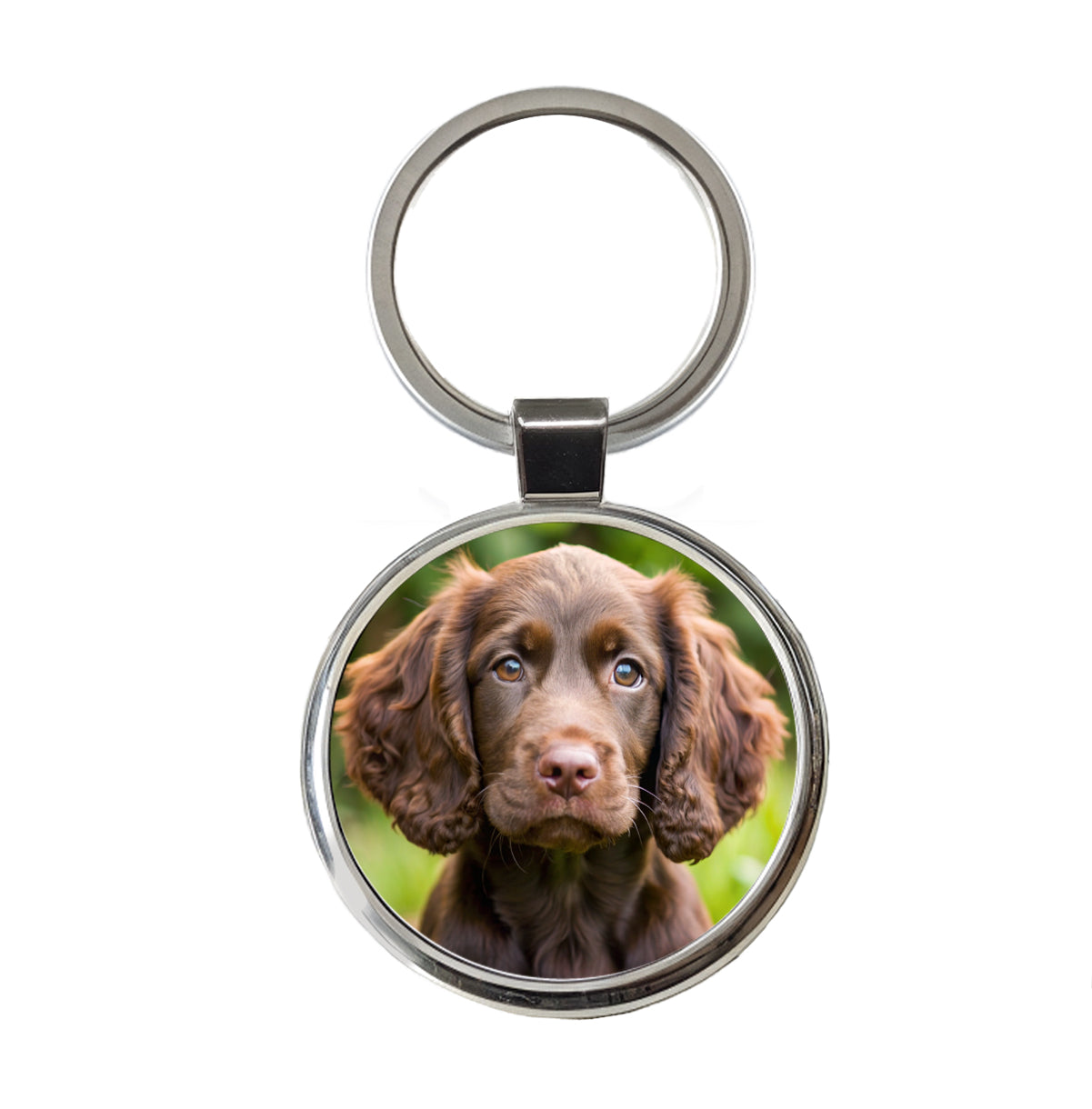 Boykin Spaniel Dog Puppy Photo Round Metal Keychain