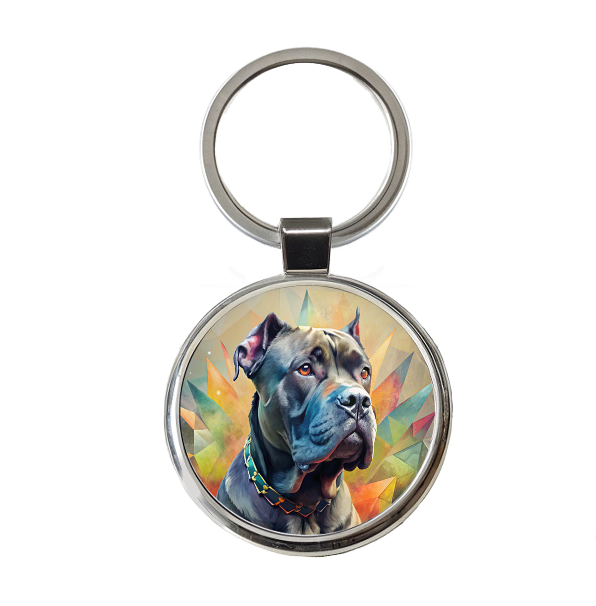 Cane Corso Dog Contemporary Art Round Metal Keychain