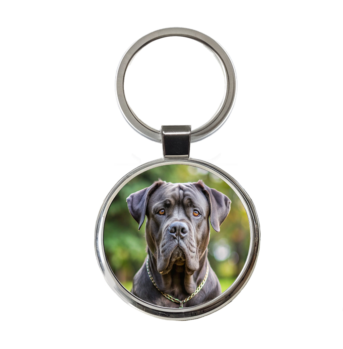 Cane Corso Dog Photo Round Metal Keychain