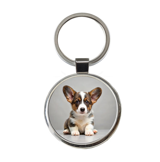 Cardigan Welsh Corgi Dog Puppy Photo Round Metal Keychain