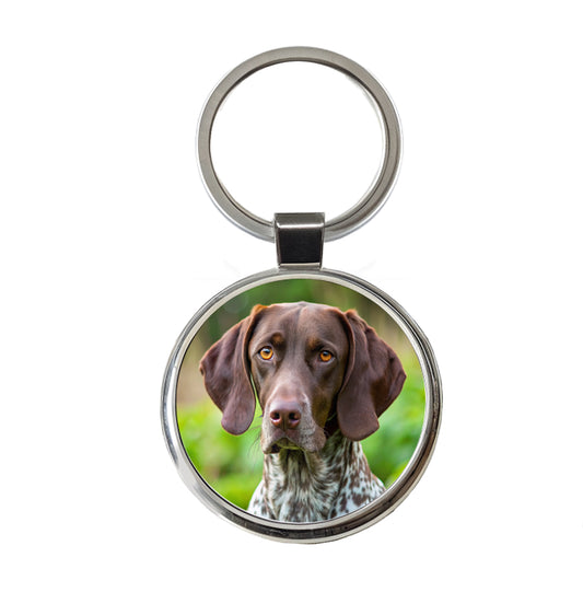 German Shorthaired Pointer Dog Photo Round Metal Keychain