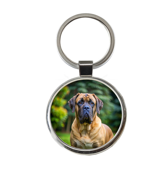 Mastiff Dog Photo Round Metal Keychain