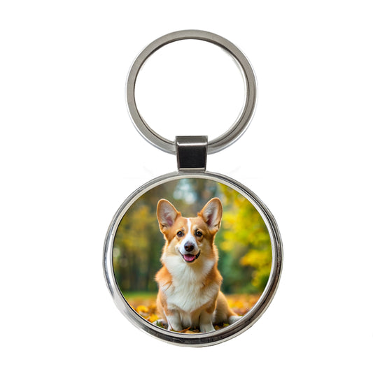 Pembroke Welsh Corgi Dog Photo Round Metal Keychain