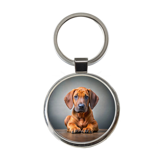 Rhodesian Ridgeback Dog Puppy Photo Round Metal Keychain
