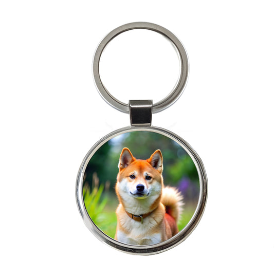 Shiba Inu Dog Photo Round Metal Keychain