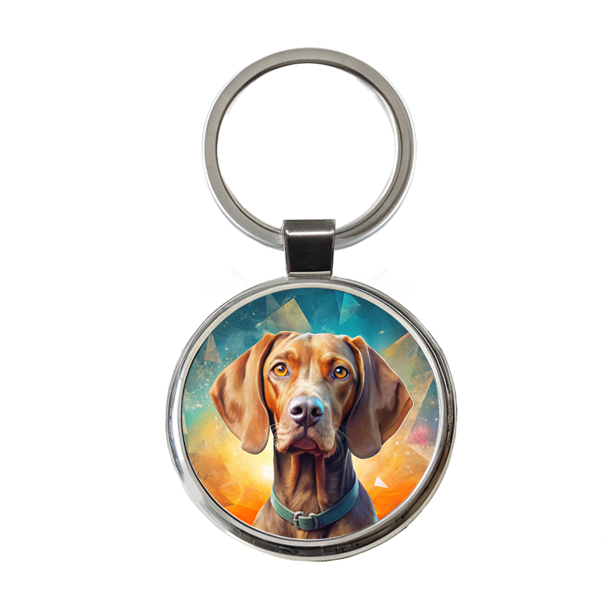 Vizsla Dog Contemporary Art Round Metal Keychain