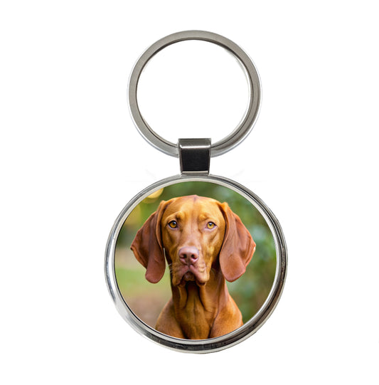 Vizsla Dog Photo Round Metal Keychain