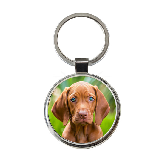 Vizsla Dog Puppy Photo Round Metal Keychain