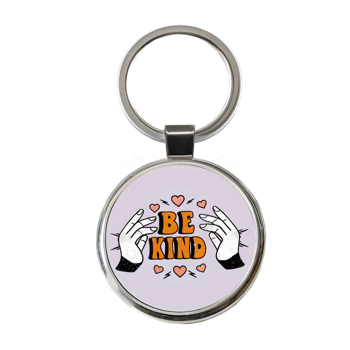Be Kind Round Metal Keychain