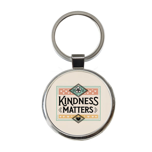 Kindness Matters Round Metal Keychain