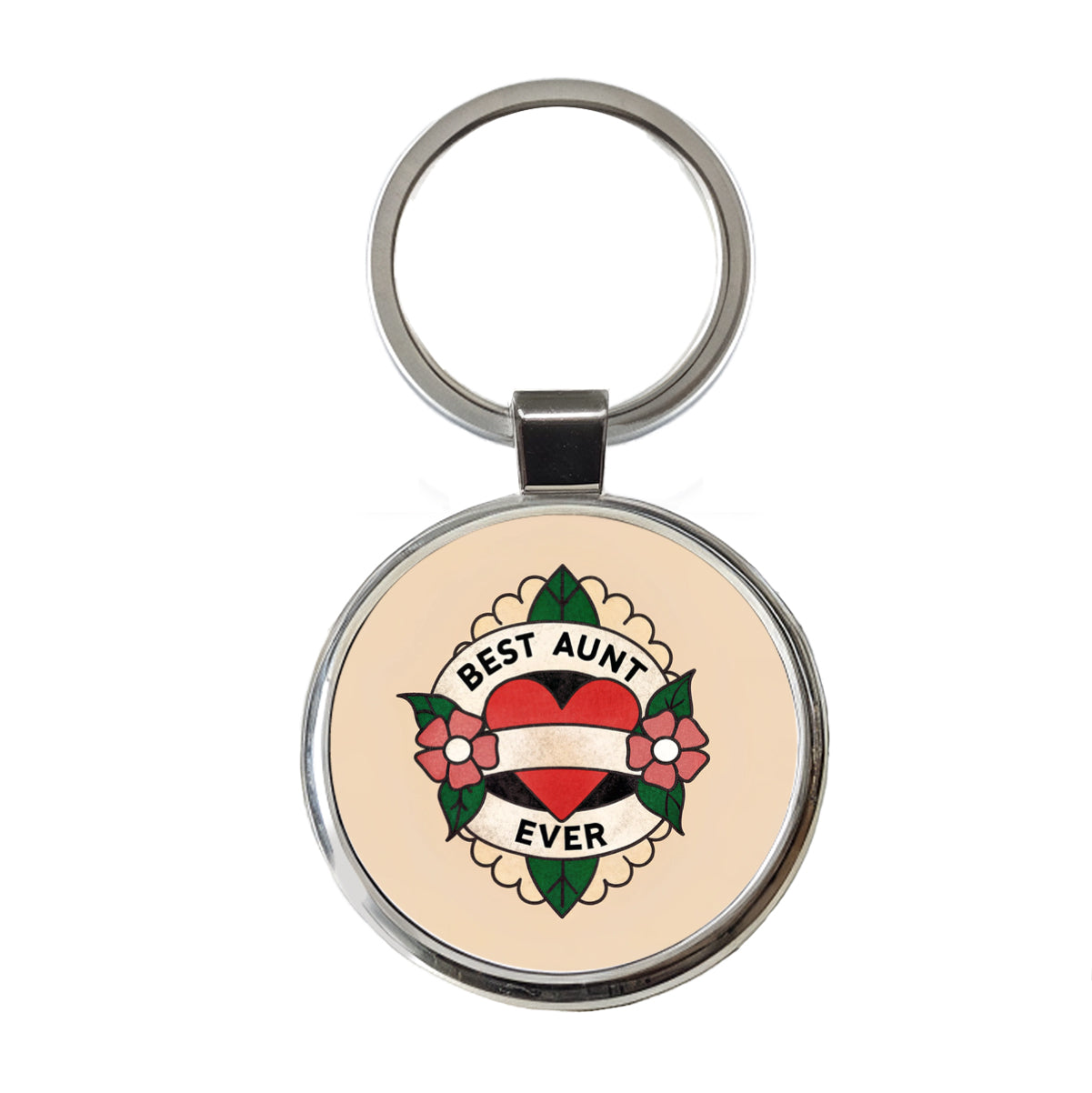 Best Aunt Ever Round Metal Keychain