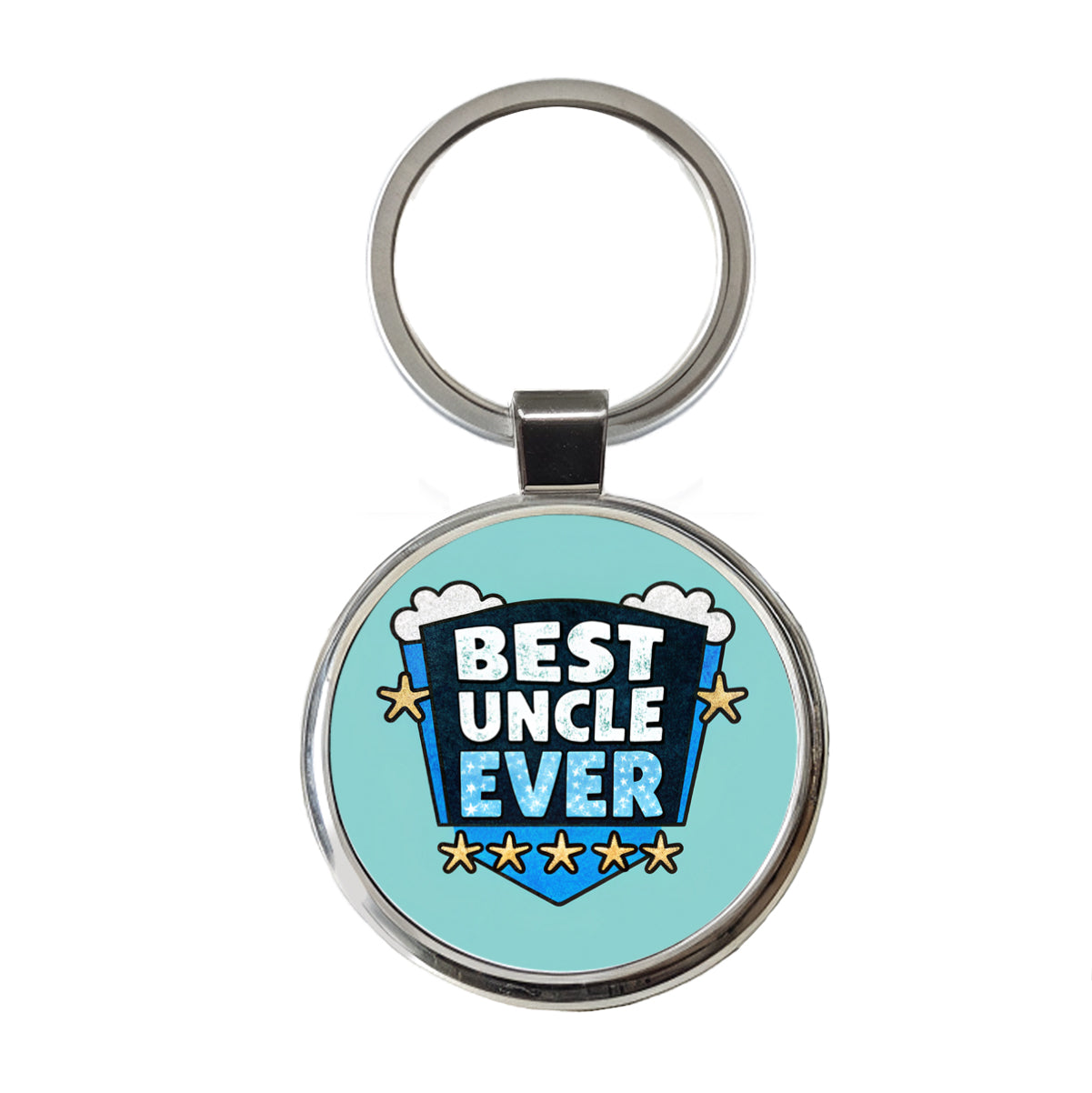 Best Uncle Ever Round Metal Keychain